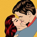 Pop Art KIssing Couple Royalty Free Stock Photo