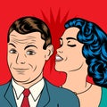 Pop Art KIssing Couple Royalty Free Stock Photo