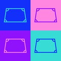Pop art line Acute trapezoid shape icon isolated on color background. Vector