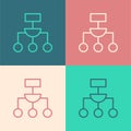 Pop art line Algorithm icon isolated on color background. Algorithm symbol design from Artificial Intelligence Royalty Free Stock Photo