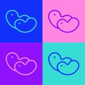 Pop art line Beans icon isolated on color background. Vector