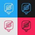 Pop art line Blindness icon isolated on color background. Blind sign. Vector