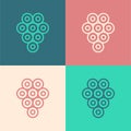 Pop art line Caviar icon isolated on color background. Vector.