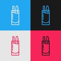 Pop art line Cocktail Bloody Mary icon isolated on color background. Vector Royalty Free Stock Photo