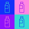 Pop art line Fitness shaker icon isolated on color background. Sports shaker bottle with lid for water and protein Royalty Free Stock Photo