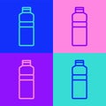 Pop art line Fitness shaker icon isolated on color background. Sports shaker bottle with lid for water and protein Royalty Free Stock Photo