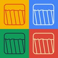 Pop art line Ground icon isolated on color background. Vector