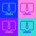 Pop art line Information icon isolated on color background. Vector Illustration Royalty Free Stock Photo