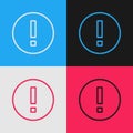 Pop art line Information icon isolated on color background. Vector Illustration Royalty Free Stock Photo