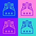 Pop art line Pack of beer bottles icon isolated on color background. Case crate beer box sign. Vector