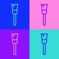 Pop art line Paint brush icon isolated on color background. For the artist or for archaeologists and cleaning during Royalty Free Stock Photo