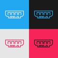 Pop art line RAM, random access memory icon isolated on color background. Vector Royalty Free Stock Photo
