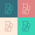 Pop art line Sangria icon isolated on color background. Traditional spanish drink. Vector Royalty Free Stock Photo