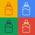 Pop art line Spa salt icon isolated on color background. Vector Illustration Royalty Free Stock Photo