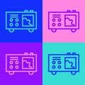 Pop art line Spectrometer icon isolated on color background. Vector