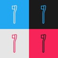 Pop art line Toothbrush icon isolated on color background. Vector Illustration
