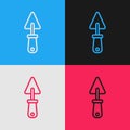 Pop art line Trowel icon isolated on color background. Vector Royalty Free Stock Photo