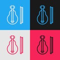 Pop art line Violin icon isolated on color background. Musical instrument. Vector