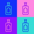 Pop art line Whiskey bottle icon isolated on color background. Vector Illustration