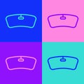 Pop art line Windshield icon isolated on color background. Vector Illustration