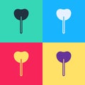 Pop art Lollipop icon isolated on color background. Food, delicious symbol. Vector Royalty Free Stock Photo