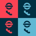 Pop art London underground icon isolated on color background. Vector Royalty Free Stock Photo