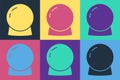 Pop art Magic ball icon isolated on color background. Crystal ball. Vector Royalty Free Stock Photo