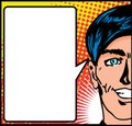 Pop Art male with speech blank