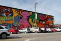 Pop-art mural Eastern market Detroit Michigan USA street scene