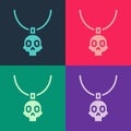 Pop art Necklace amulet icon isolated on color background. Vector Royalty Free Stock Photo