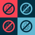 Pop art No fire icon isolated on color background. Fire prohibition and forbidden. Vector Royalty Free Stock Photo