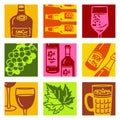 Pop art objects - wine & alcohol