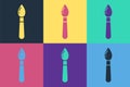 Pop art Paint brush icon isolated on color background. Vector Royalty Free Stock Photo