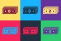 Pop art Paper money american dollars cash icon isolated on color background. Money banknotes stack with dollar icon Royalty Free Stock Photo