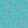 Pop Art pattern with stars and arrows Royalty Free Stock Photo