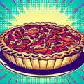 Pop Art Pecan Pie Powerhouse: Sweet, Nutty, and Decadently Delicious Royalty Free Stock Photo