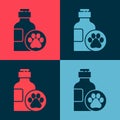 Pop art Pet shampoo icon isolated on color background. Pets care sign. Dog cleaning symbol. Vector Royalty Free Stock Photo