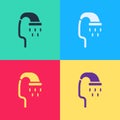 Pop art Pet shower icon isolated on color background. Vector