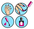 Pop Art Pin Up Nail polishing at the salon - Icons Set is