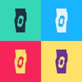 Pop art Plaster on leg icon isolated on color background. Vector Royalty Free Stock Photo