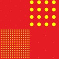 Pop-art, pointillist-pointillism seamless red, yellow circles, dots, dotted pattern, circles background. Pattern, background set