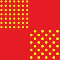 Pop-art, pointillist-pointillism seamless red, yellow circles, dots, dotted pattern, circles background. Pattern, background set