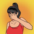 Pop Art Poster with Facepalm Expression Royalty Free Stock Photo