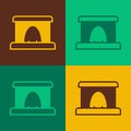 Pop art Railway tunnel icon isolated on color background. Railroad tunnel. Vector Royalty Free Stock Photo