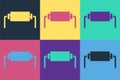 Pop art Resistor electricity icon isolated on color background. Vector