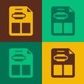 Pop art Restaurant cafe menu icon isolated on color background. Vector Royalty Free Stock Photo