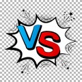 Pop art retro comic. Versus lightning blast halftone dots. Isolated on transparent background. Cartoon vs. Vector