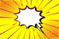Pop art retro comic. Yellow background. Lightning blast halftone dots. Cartoon vs. Vector Royalty Free Stock Photo