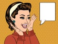 Pop art retro women in comics style that gossip Royalty Free Stock Photo