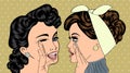 Pop art retro women in comics style that gossip Royalty Free Stock Photo
